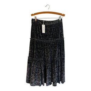 Women's Bramhall Skirt Size Small Modest Velvet Velour Blue Purple Tiered NEW